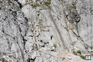 Die 8-m-Leiter - ein beliebtes Fotomotiv der Alpspitz-Ferrata