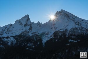 Schneeschuhtour Grünstein: Der Watzmann in seiner ganzen Pracht - Das Aussichtshighlight vom Grünsteingipfel