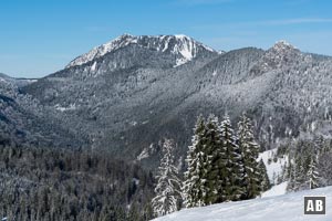 Aussicht vom Aufstieg auf Hirschberg und Leonhardstein