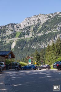 Startpunkt unserer Wanderung: Der Parkplatz Hinterbrand oberhalb von Berchtesgaden